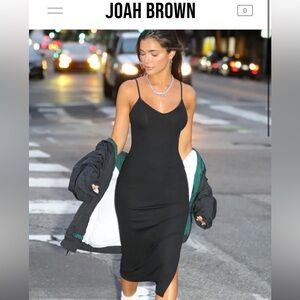 JOAH BROWN Relaxed V Neck Vintage Black Rib Dress Size Small Medium Worn Once